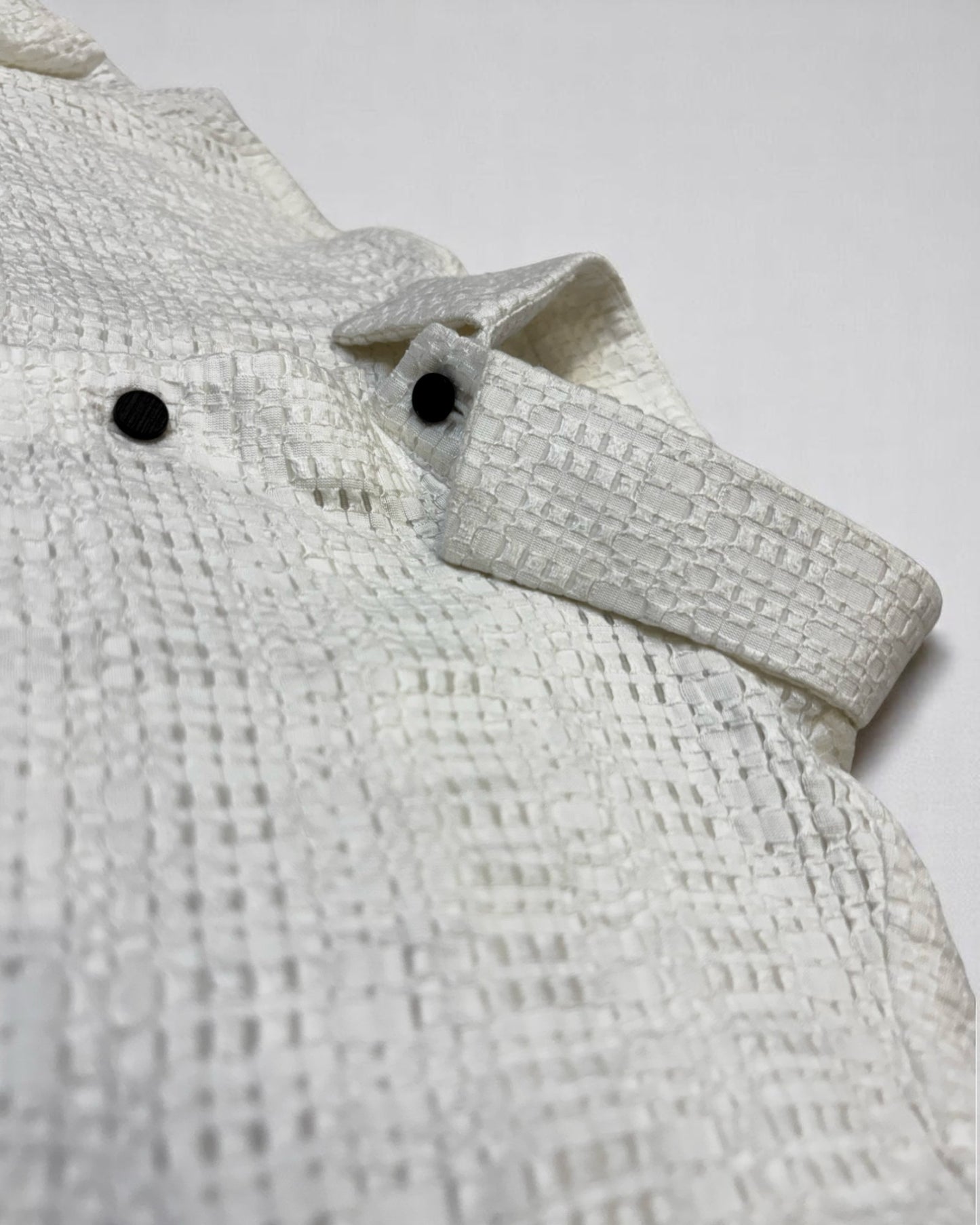 Men's Off-White Open Weave Waffle Shirt