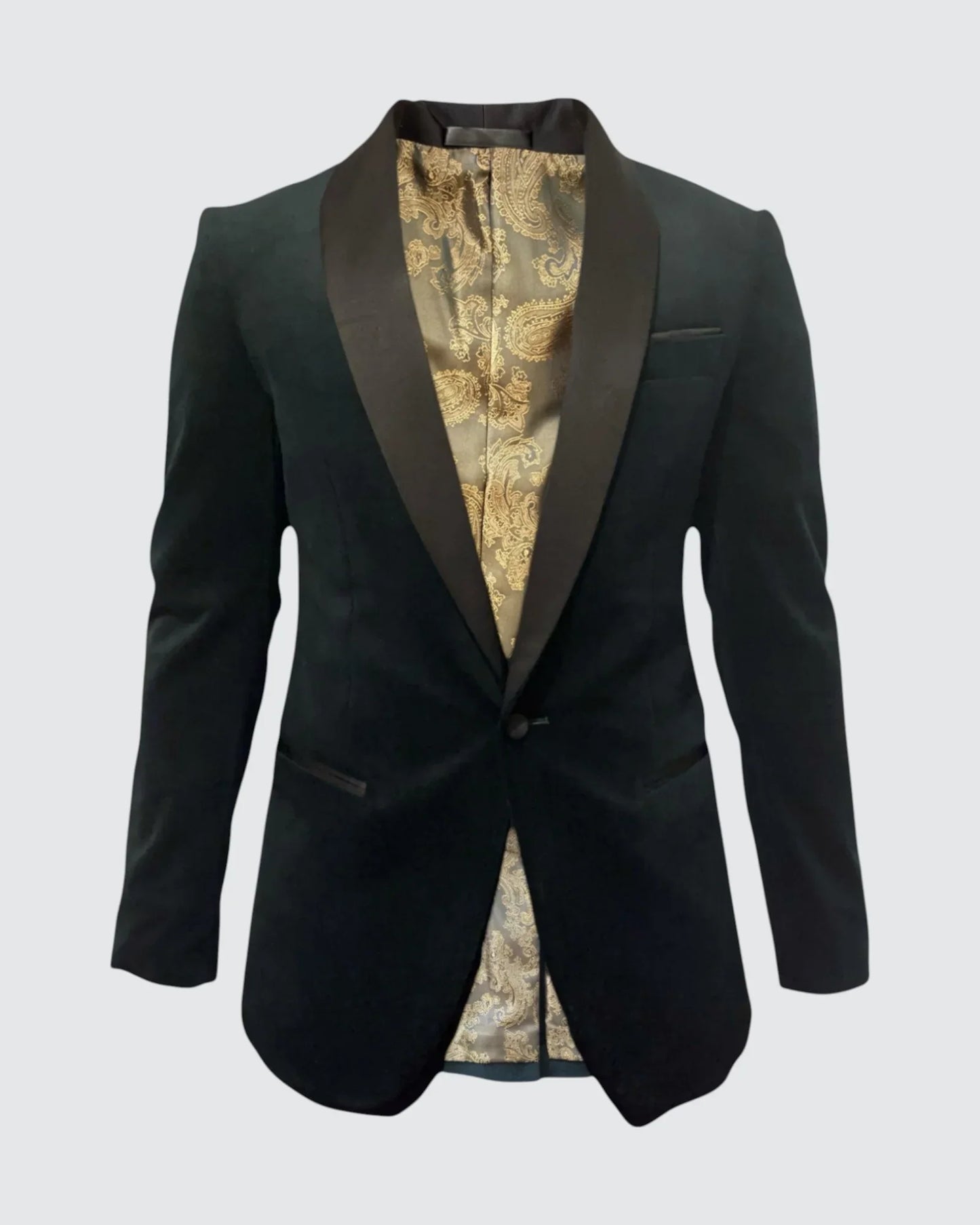 Children's Green Velvet Blazer front view