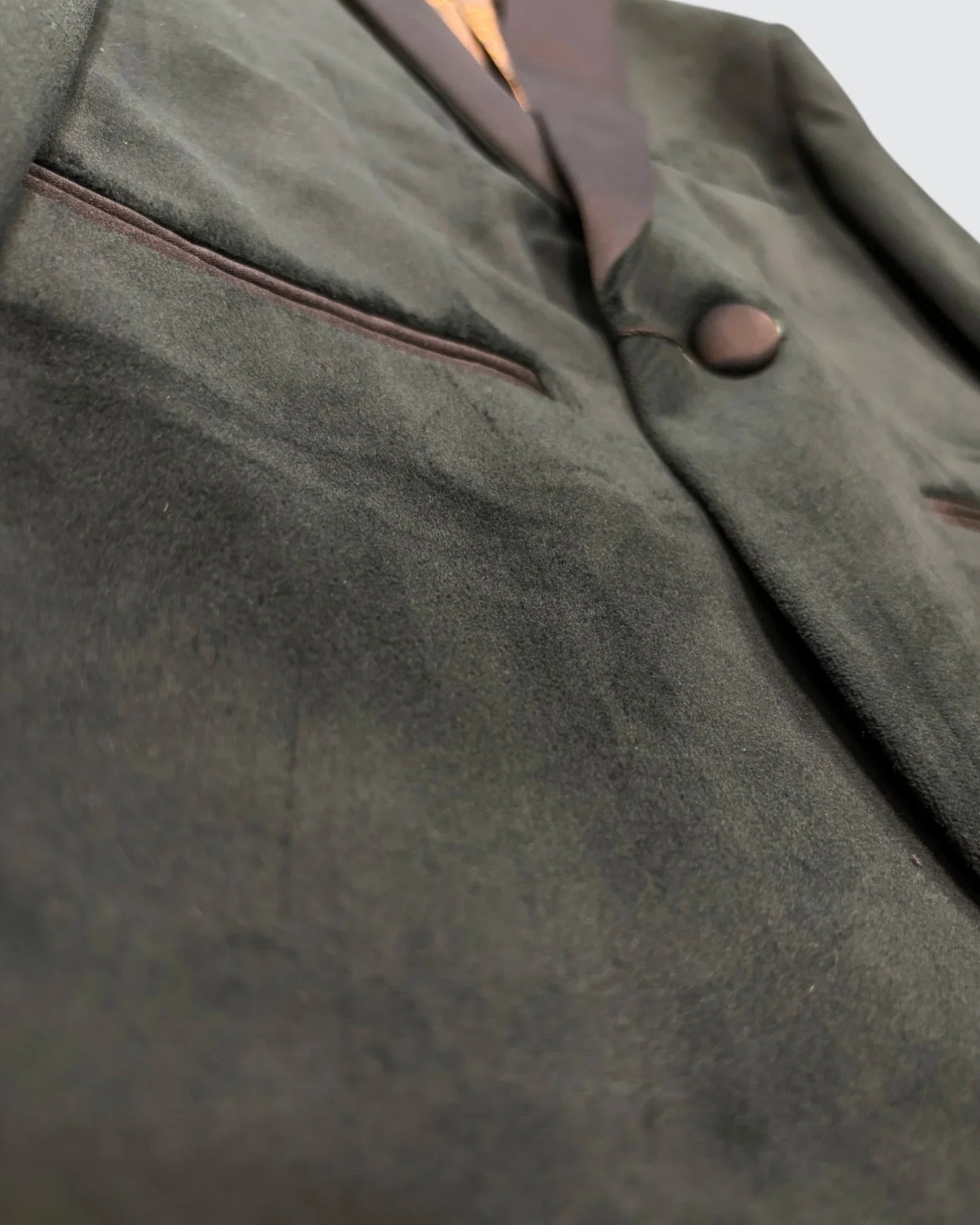 Children's Green Velvet Blazer bottom left view