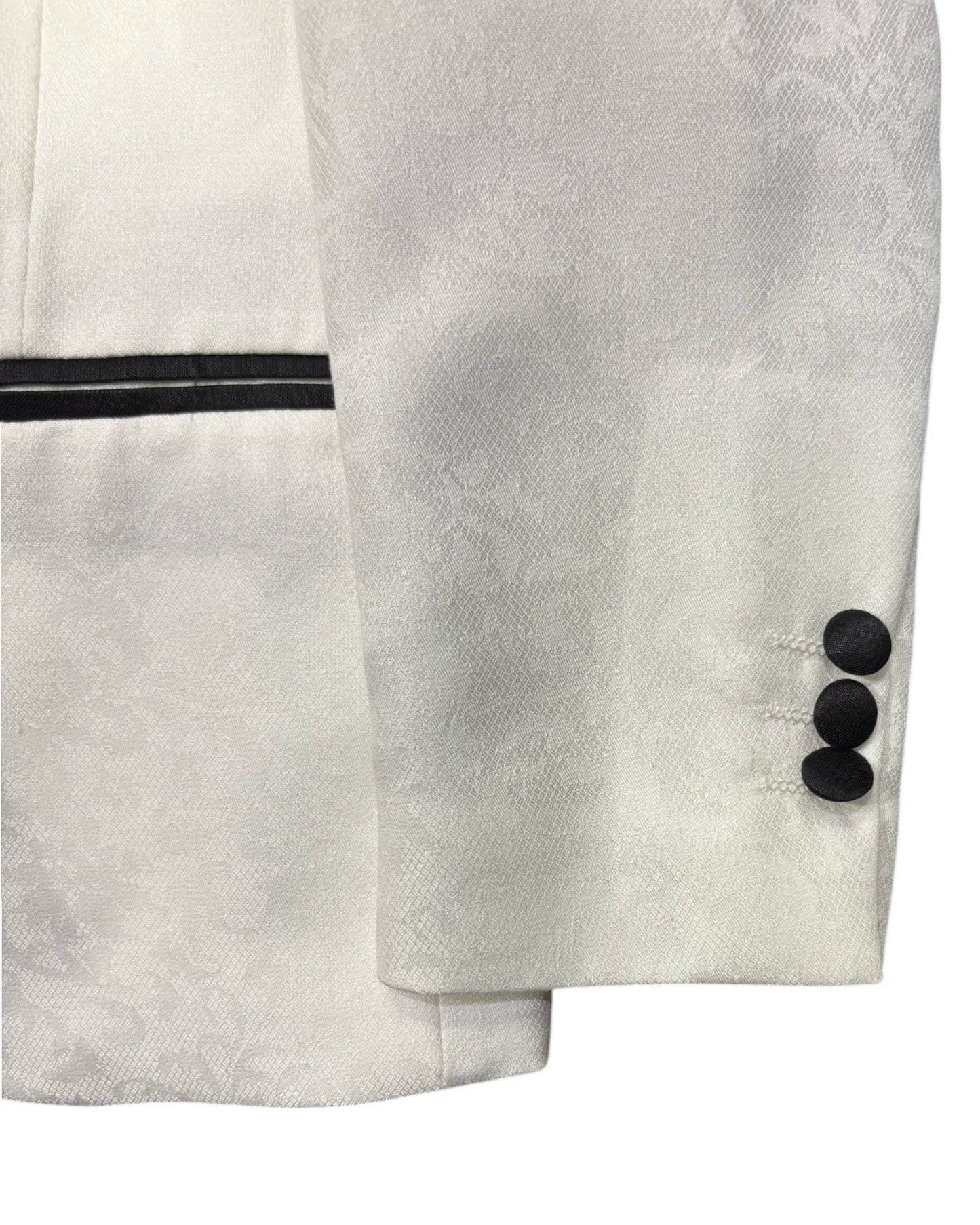 Kids White Jacquard Blazer