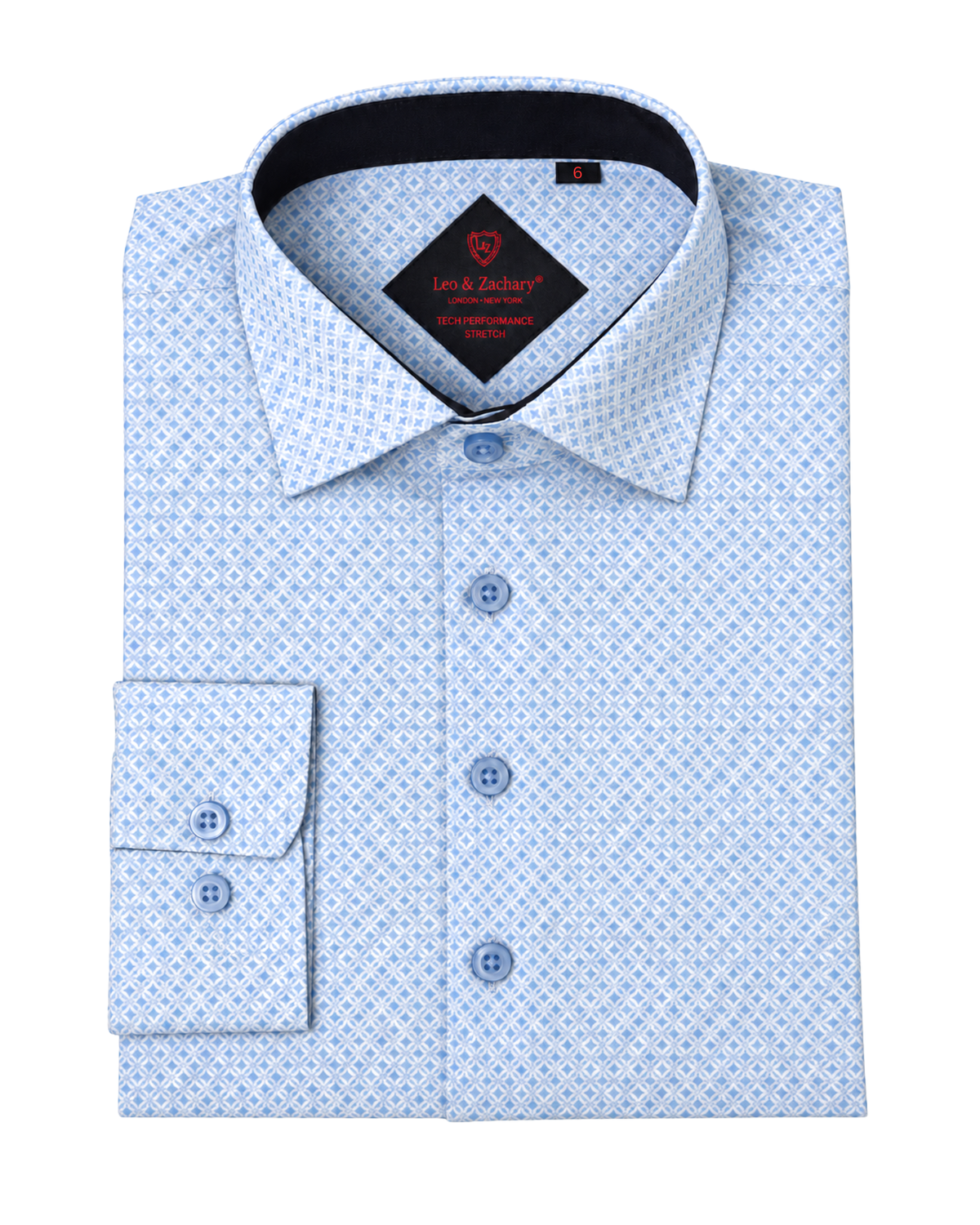 Boys Light Blue Patterned Shirt