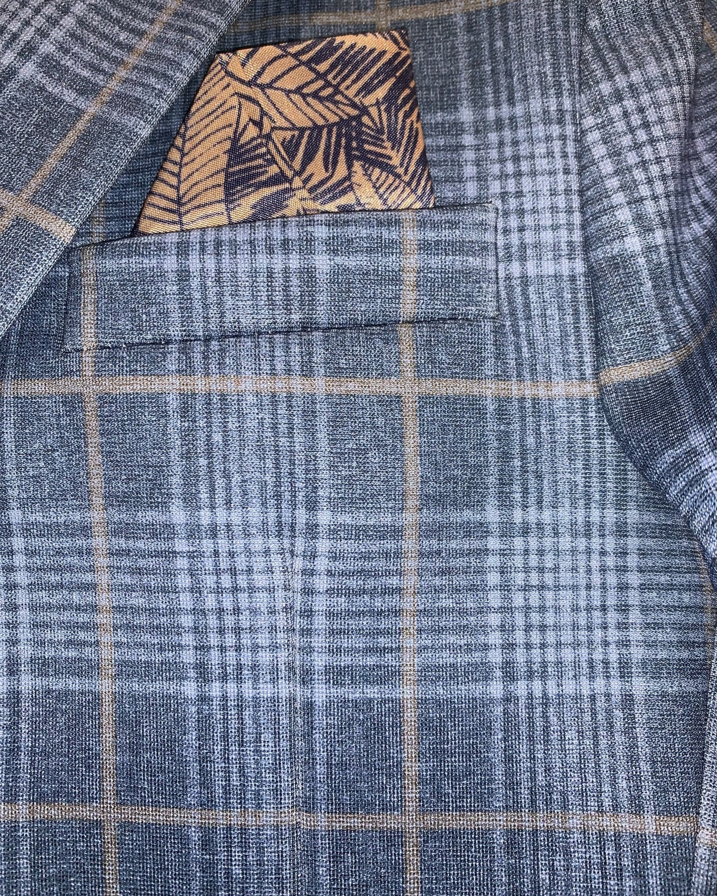 Blue Kids Blazer With Beige Checks