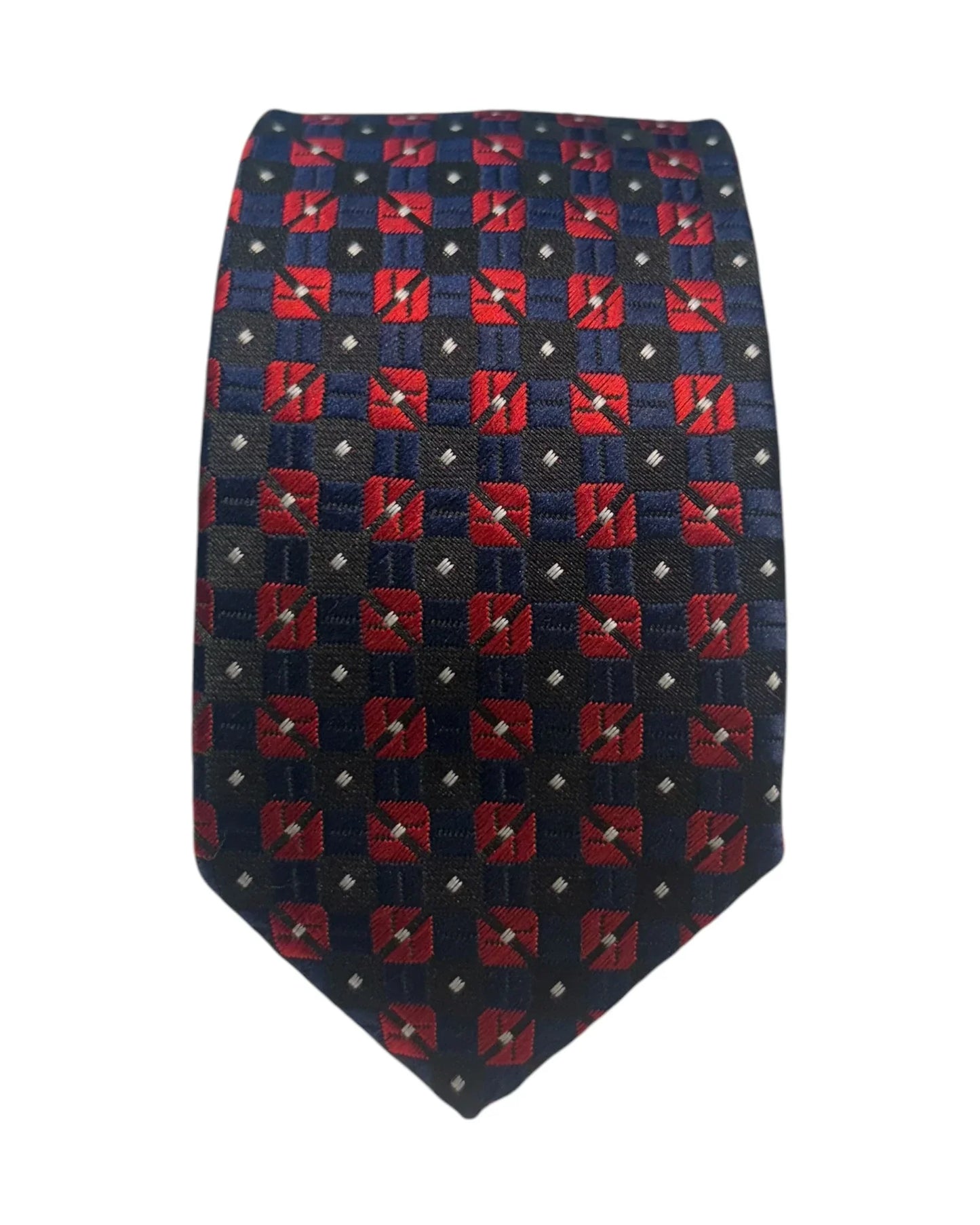Boys Navy and Red Patterned Tie