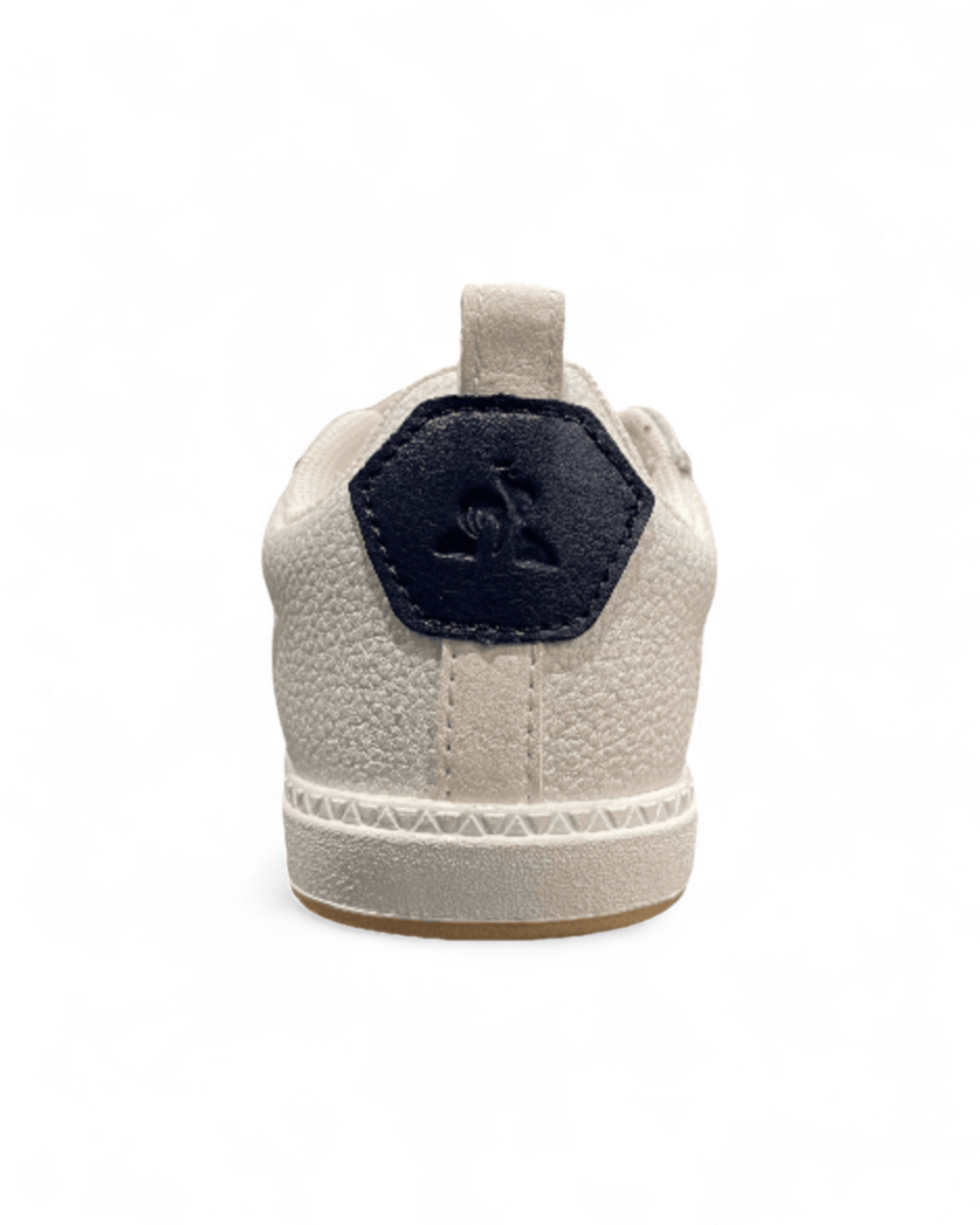 Back angle of White Le Coq Sportif kids shoes