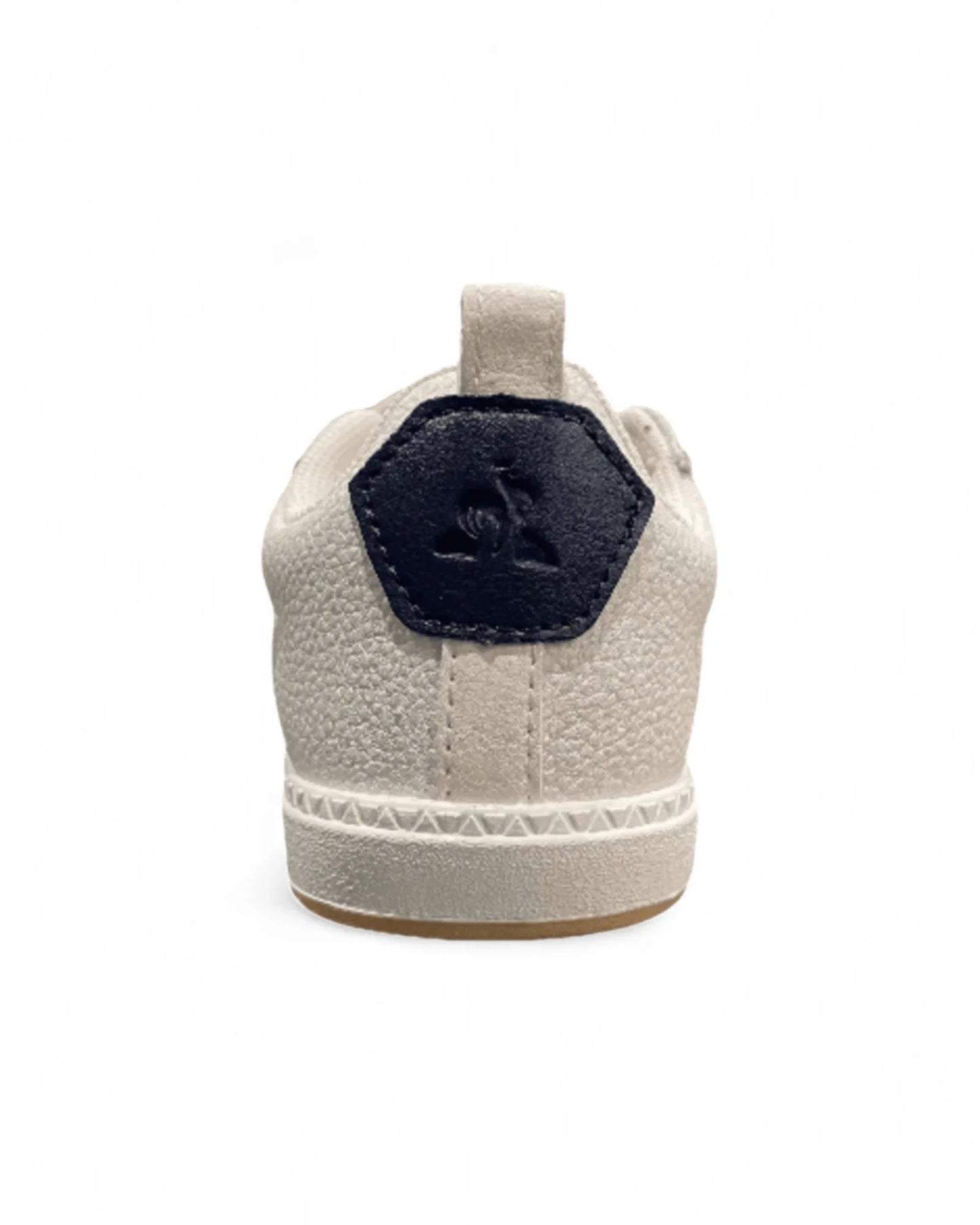 Back angle of White Le Coq Sportif kids shoes