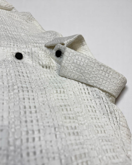 Men's Off-White Open Weave Waffle Shirt