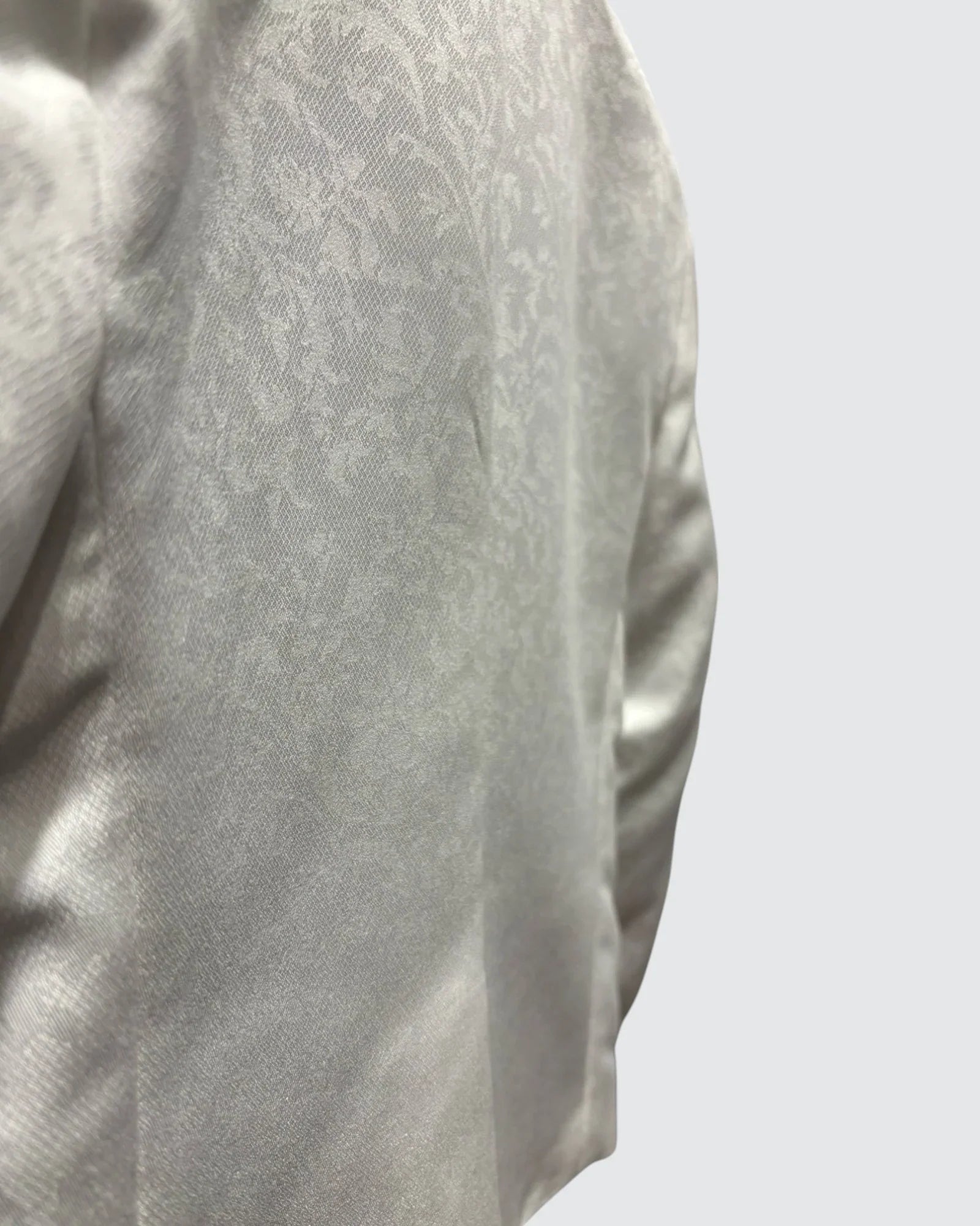 back view of Kids White Jacquard Blazer
