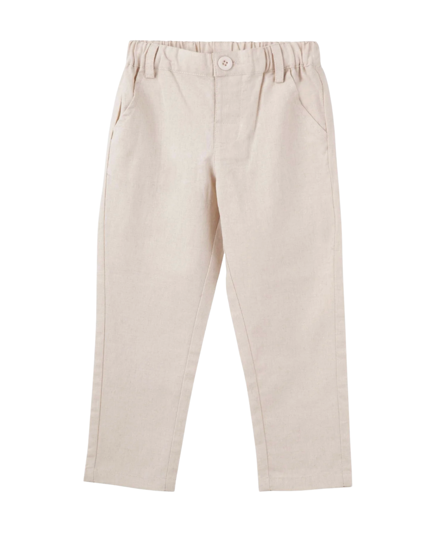 Boys Beige Linen Pants