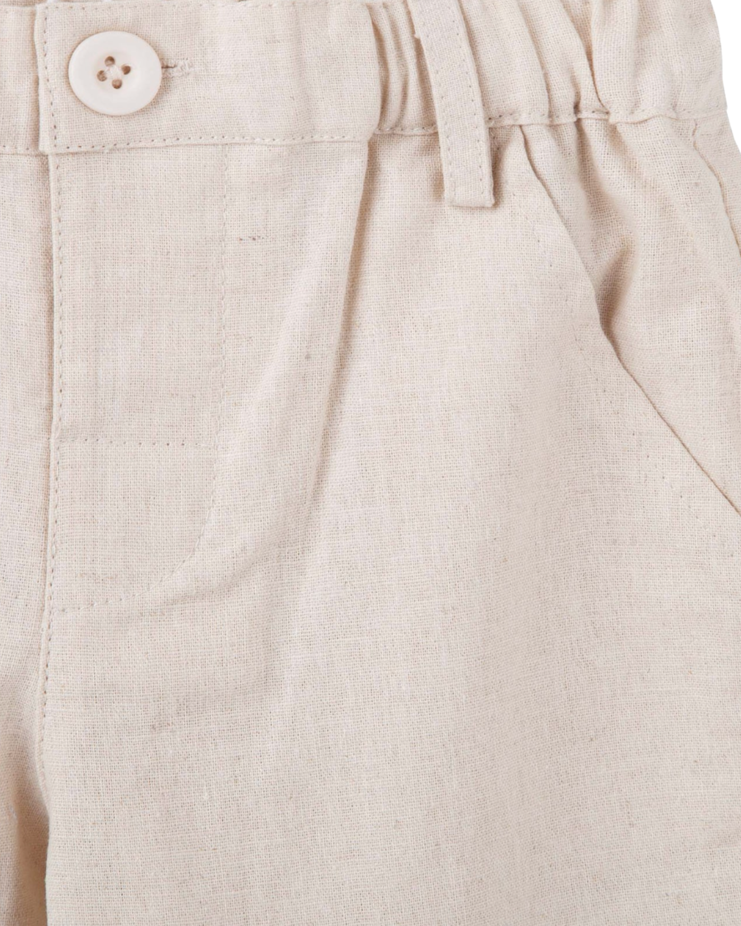 Boys Beige Linen Pants