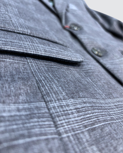 lower left view of Blue Children's Check Blazer
