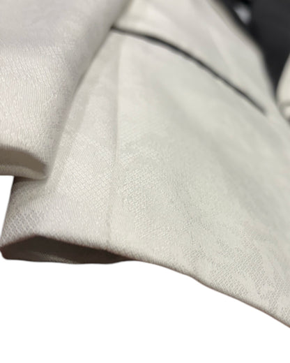 Kids White Jacquard Blazer