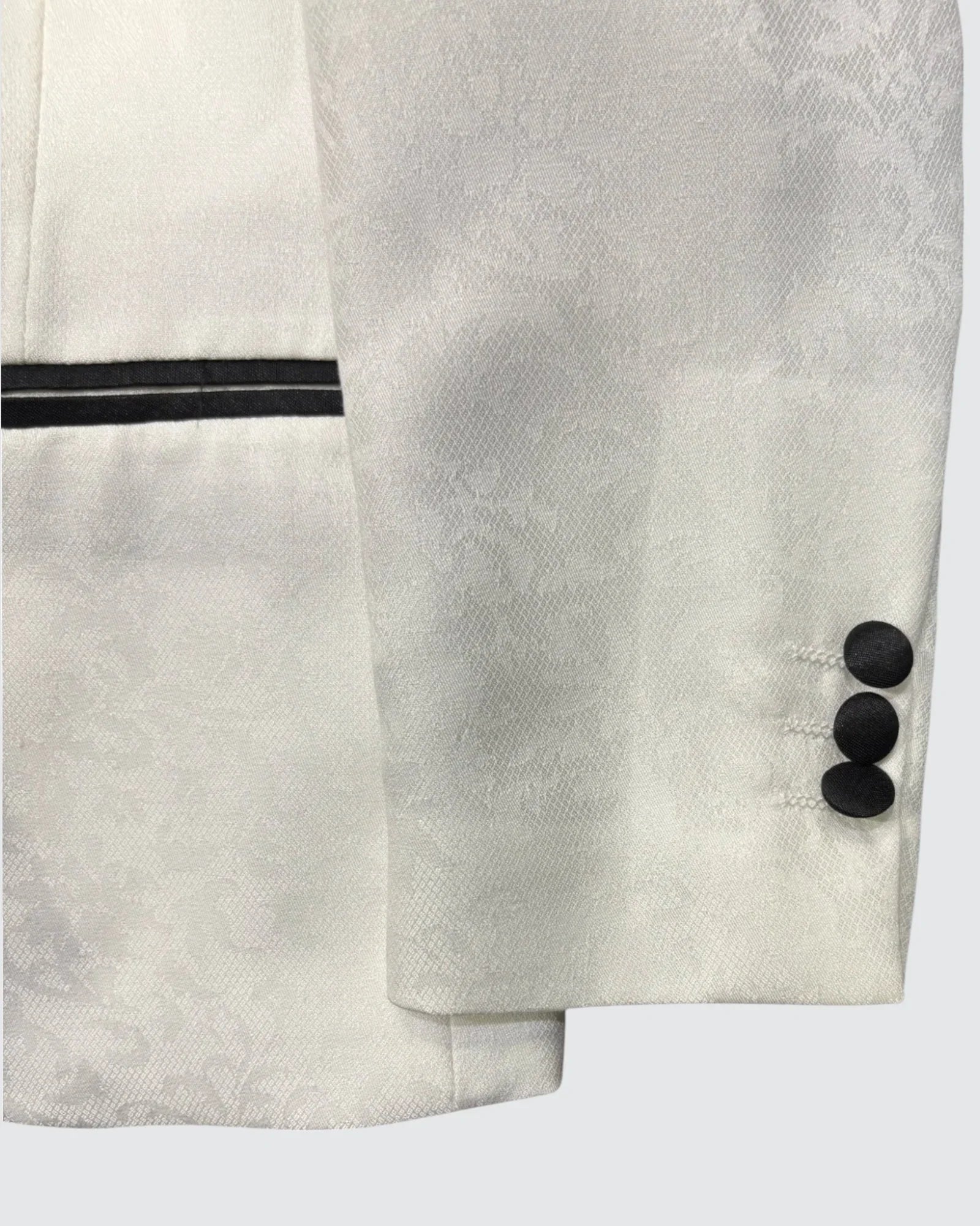sleeve view of Kids White Jacquard Blazer
