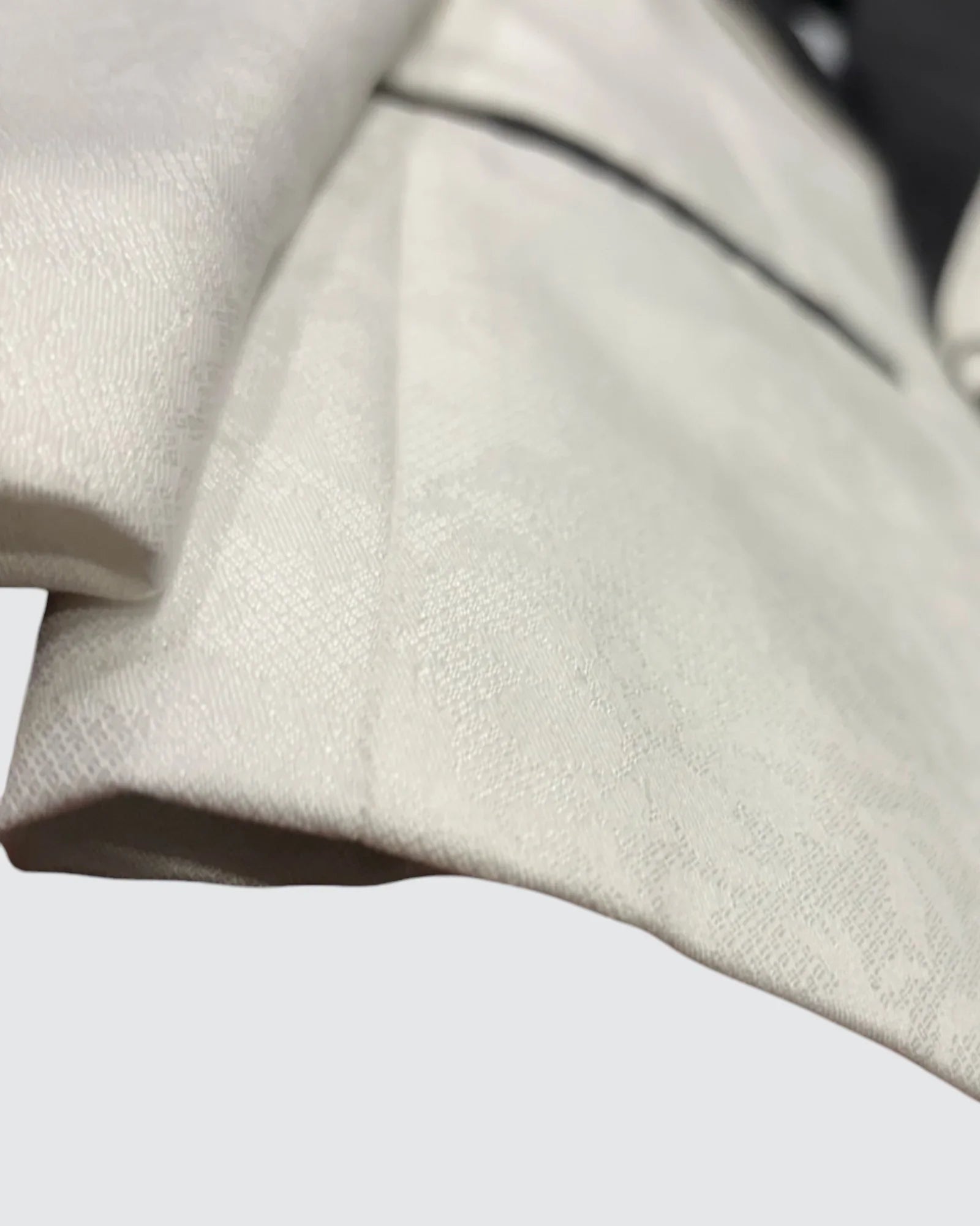 bottom left view of Kids White Jacquard Blazer
