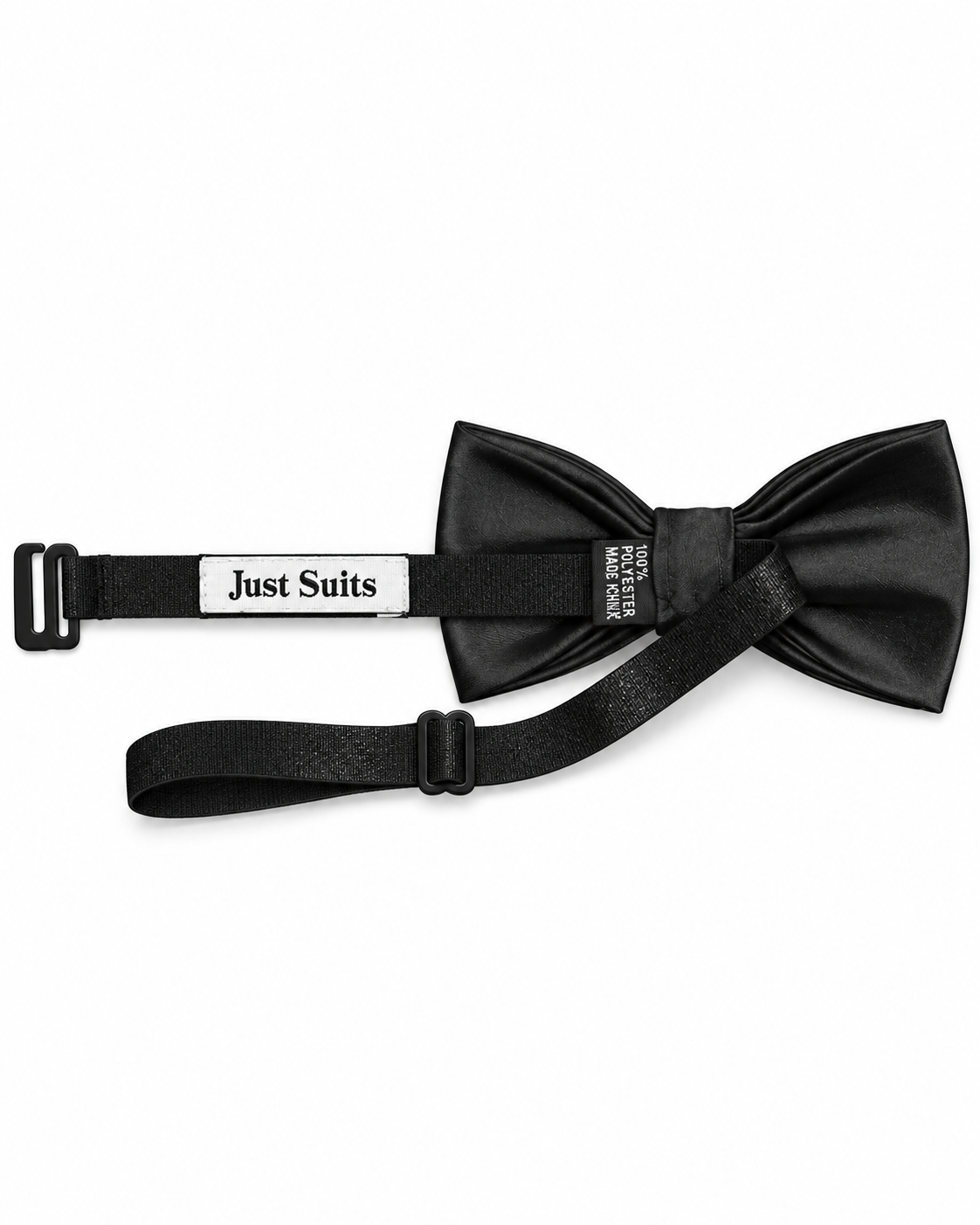 back of boys black bow tie