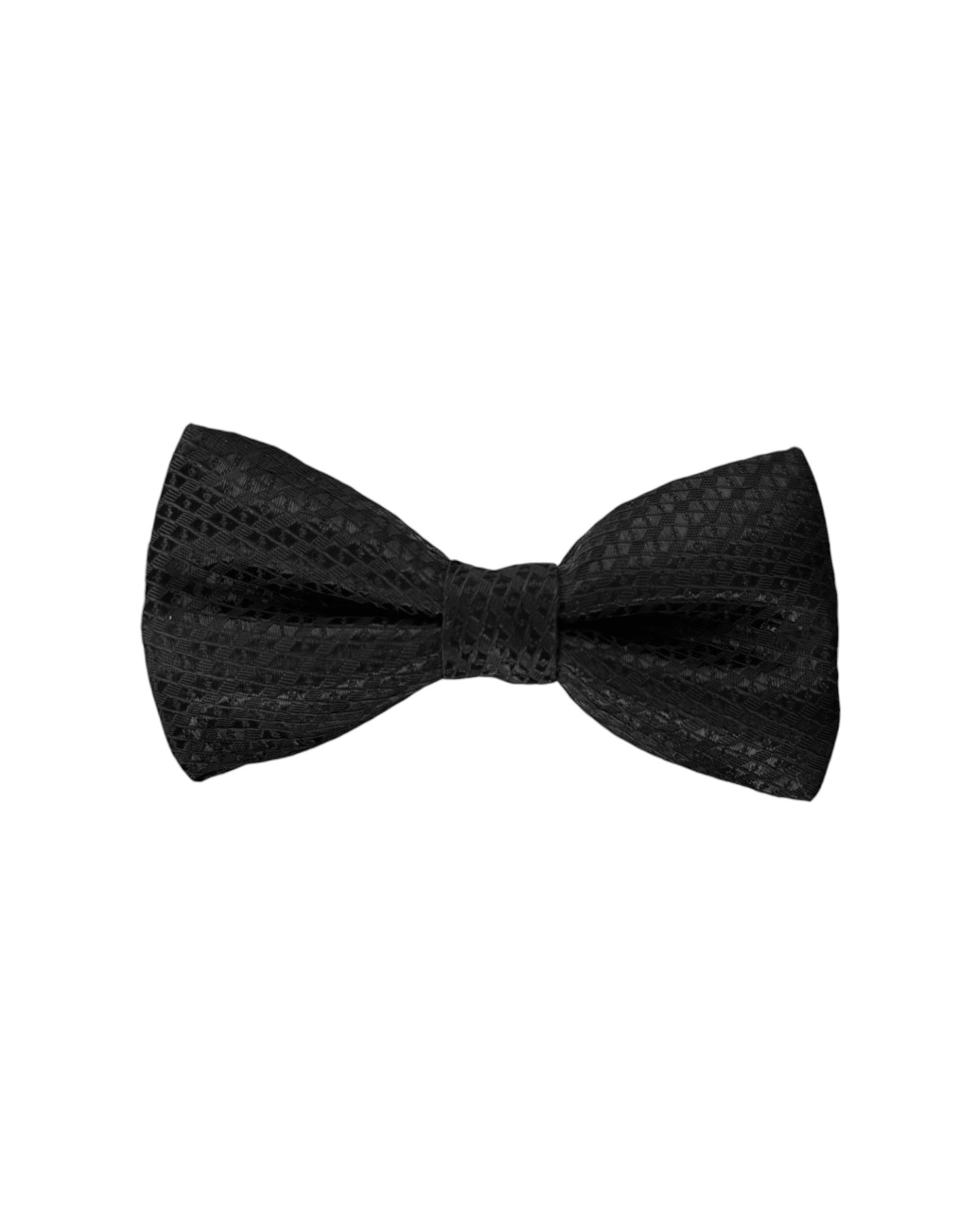 Boys black bow tie with subtle diamond pattern