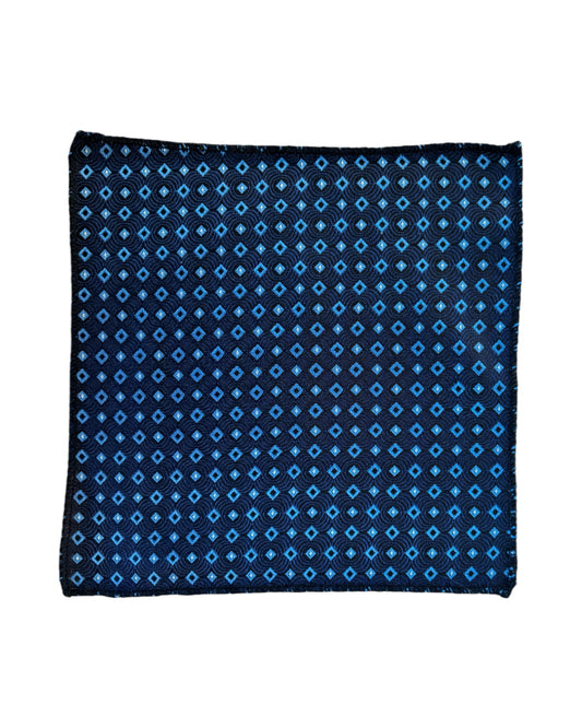 Boys Navy Pocket Square with a premium woven pattern. 