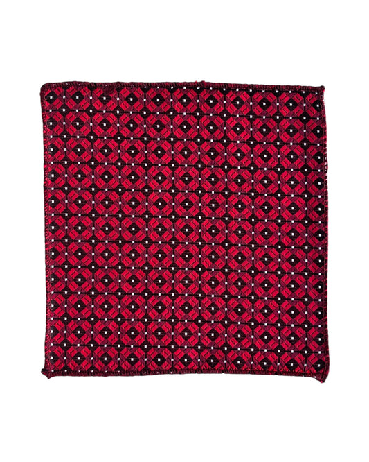 Kids Red Patterned Pocket Square