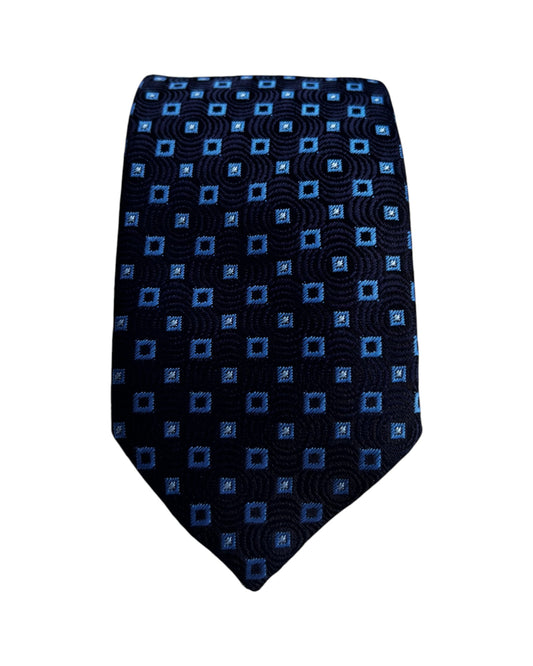 Boys Navy Blue Patterned Tie