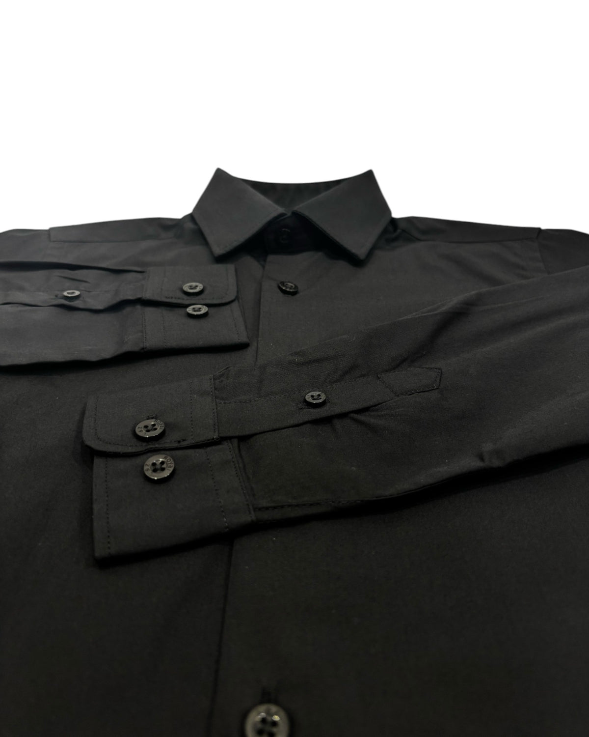 close up of kids formal shirt, lower angle