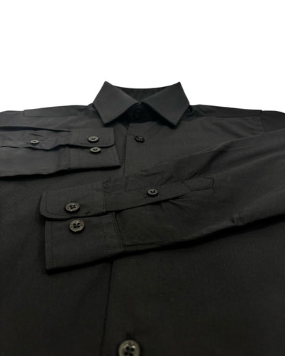 close up of kids formal shirt, lower angle