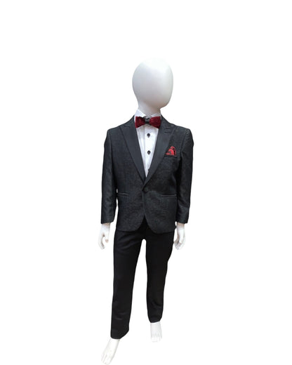Black Kids Blazer With Pattern