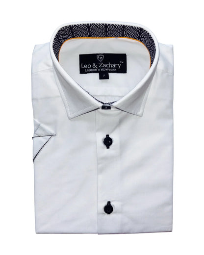 Slim fit boys formal summer shirt in white