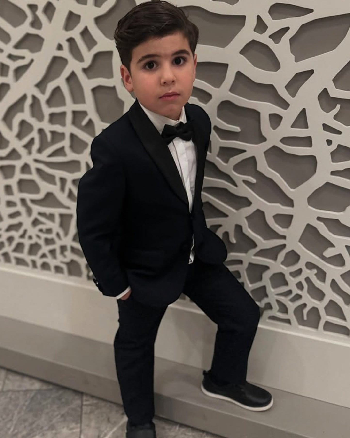 Boys Black Graduation Tuxedo 2 Piece Set