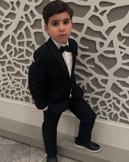 Boys Black Graduation Tuxedo 2 Piece Set