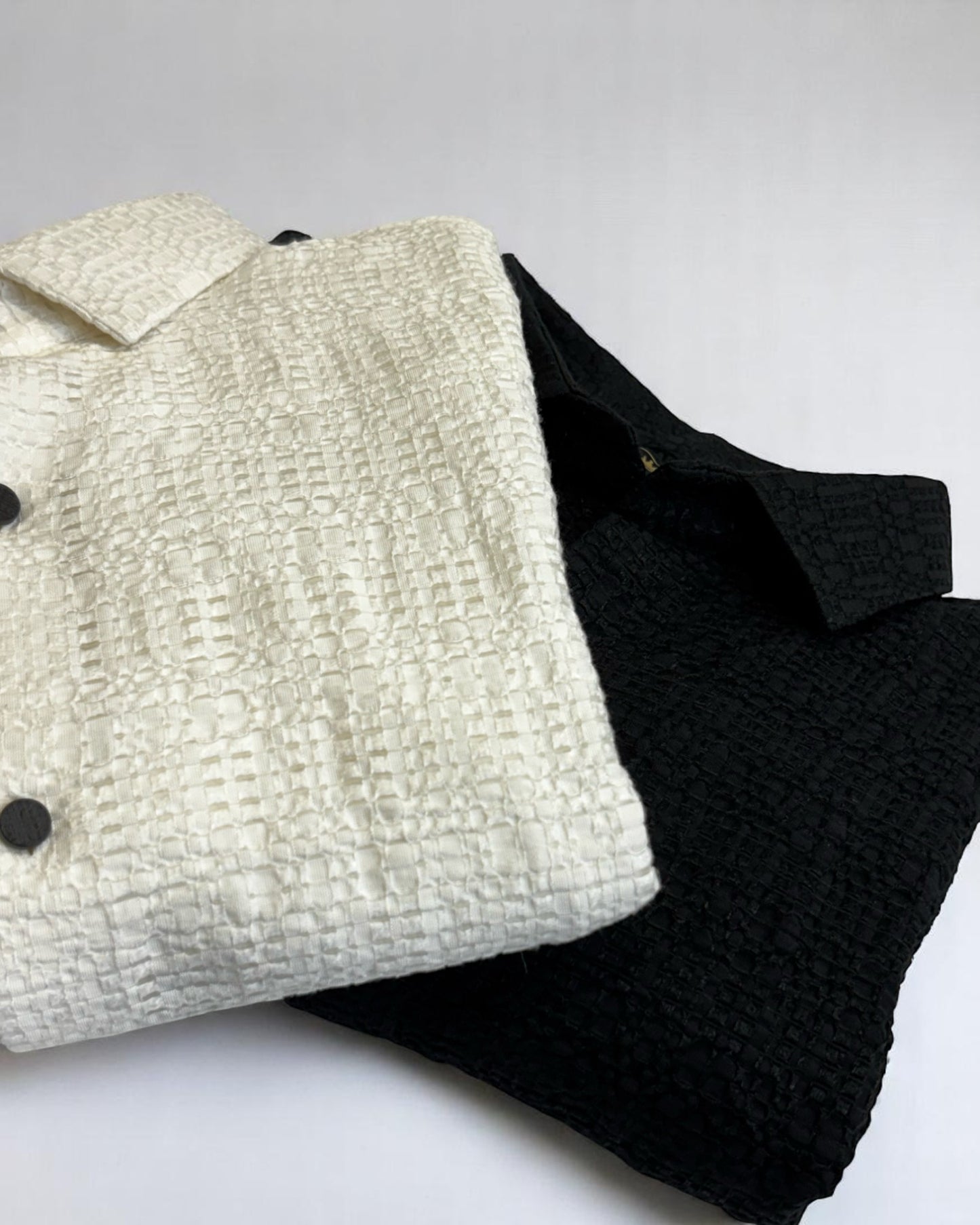 Men's Off-White Open Weave Waffle Shirt