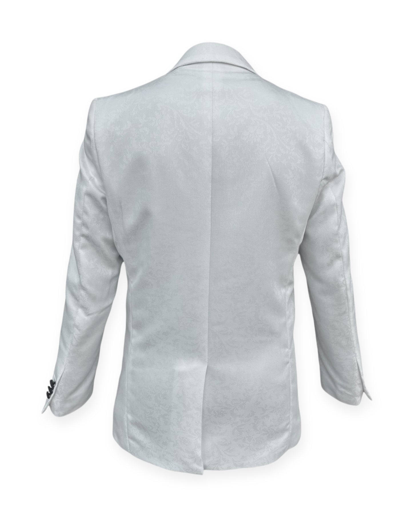 Kids White Jacquard Blazer