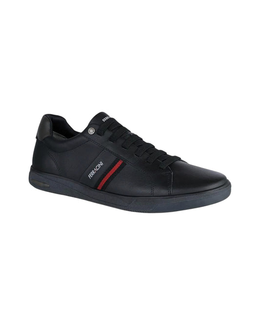 Men’s black leather casual shoe – side profile