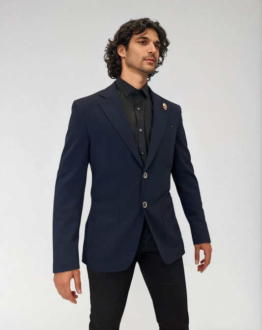  Man in Navy Sports Blazer